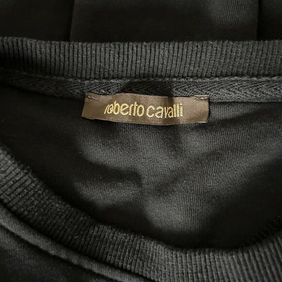 Roberto Cavalli Men's Logo Sweatshirt in Black Size Medium - Picture 4 of 4